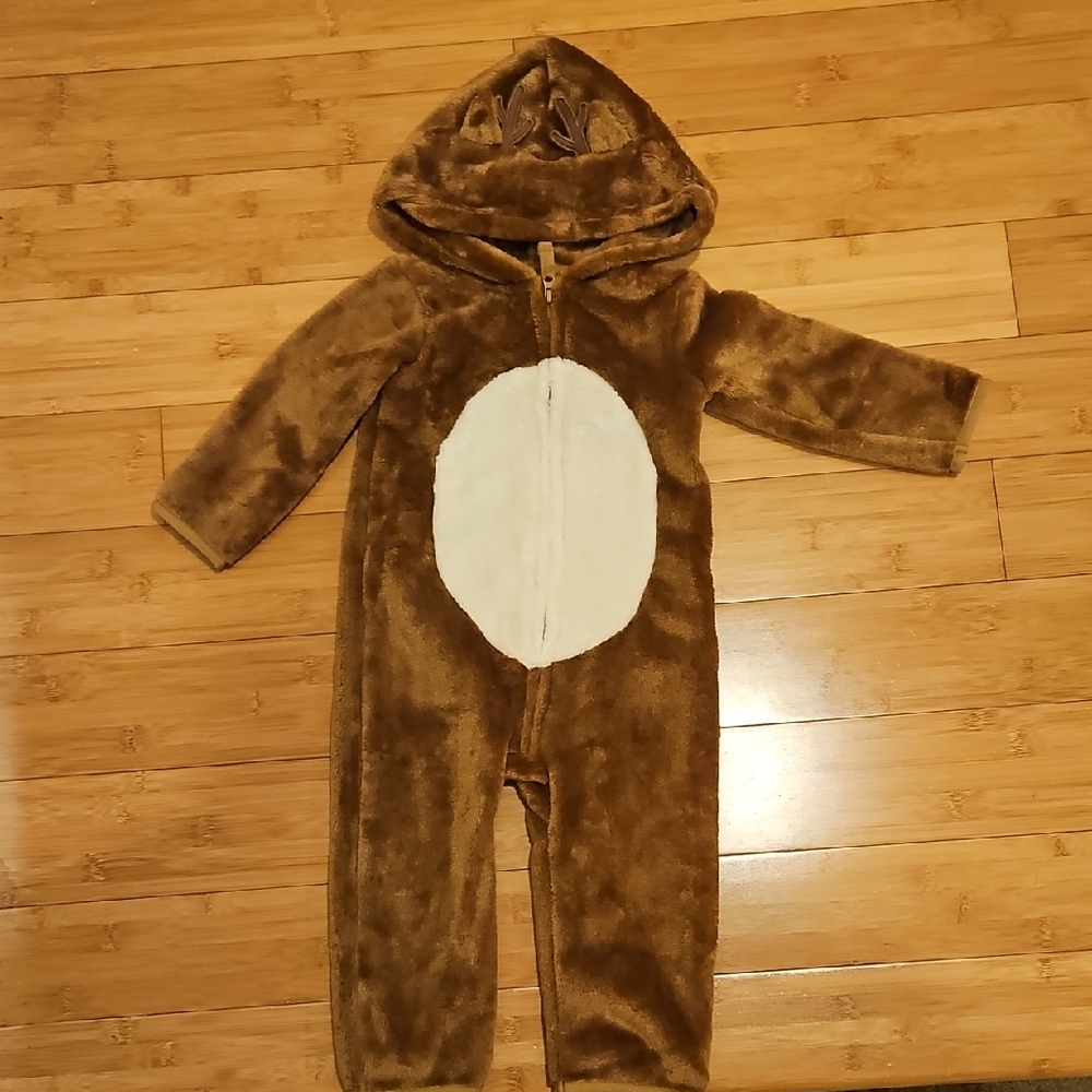 Brown Fuzzy Reindeer Onesie Overall/Costume Never Worn